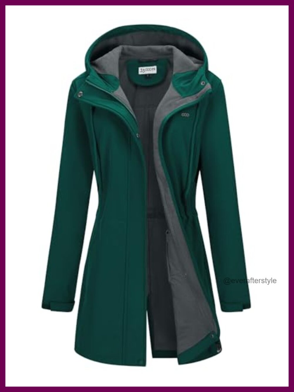 Women's Hooded Softshell Jacket Fleece Lined Waterproof Windproof Raincoat